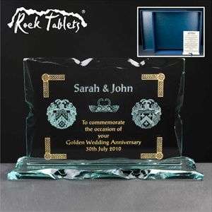 Engraved 50th, Golden Wedding Anniversary Gift. 